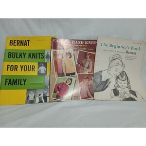Vintage Lot Of Three '50s Era Knitting Books